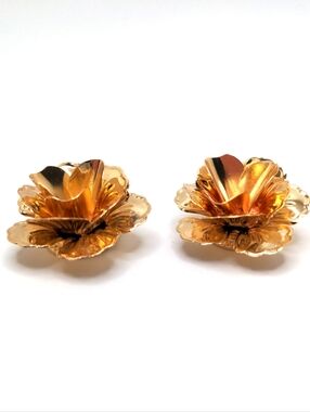 Big Gold Flower Statement Earrings